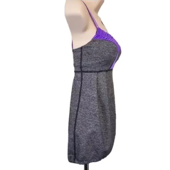 Lululemon Yogi Dance Top in Heathered Black & Lilac. Size 4. Pristine Condition. - Picture 3 of 5